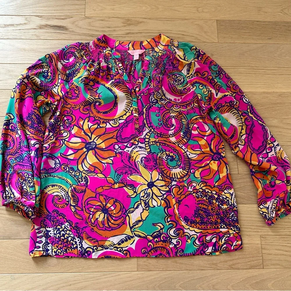 LILLY PULITZER Elsa Silk Blouse - Picture 6 of 13